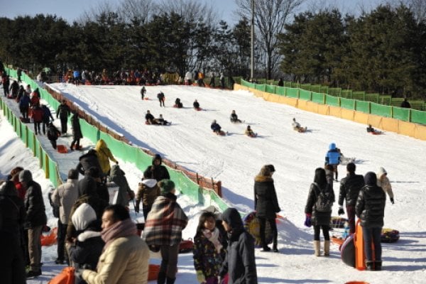 韩国民俗村雪橇场